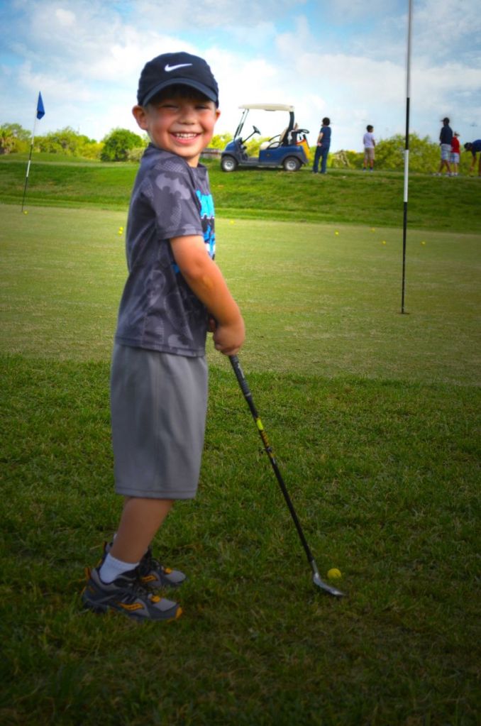 Child on golf course